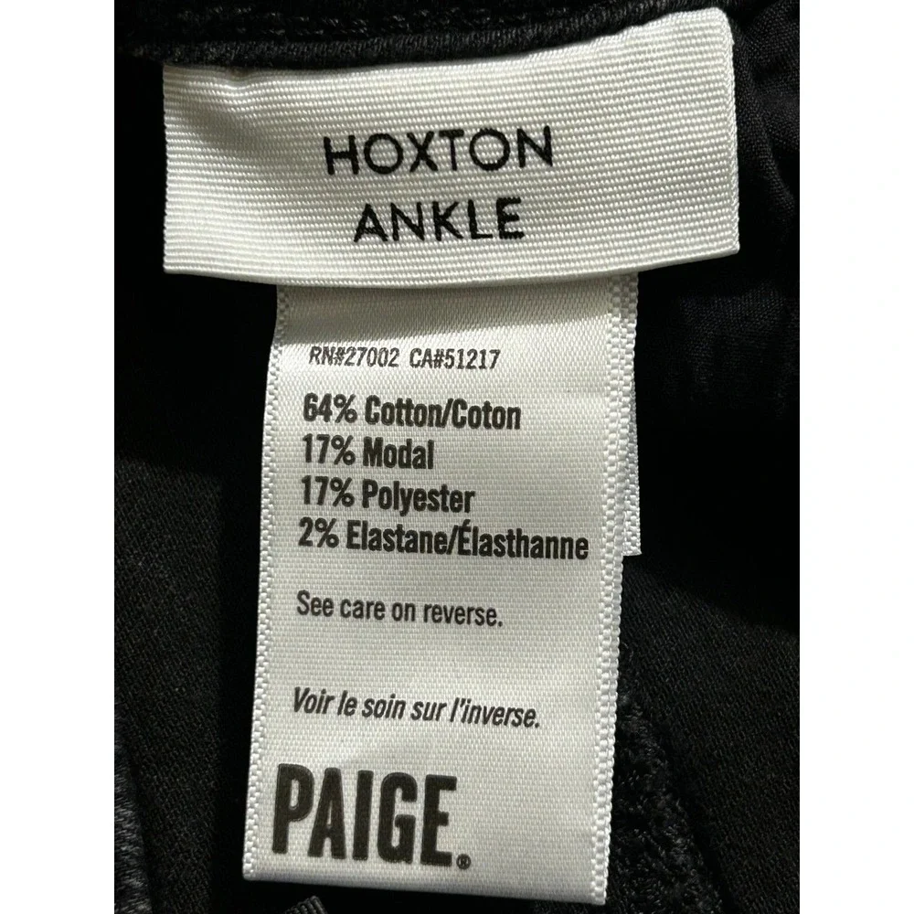 Paige Jeans Womens‎ 28 Black Denim Hoxton Ankle Five Pocket Dark Wash DNM-F60